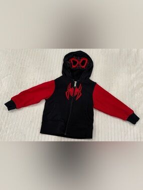 Marvel Miles Morales Black & Red Spider Hoodie Jacket - Hanna Anderson size 3T